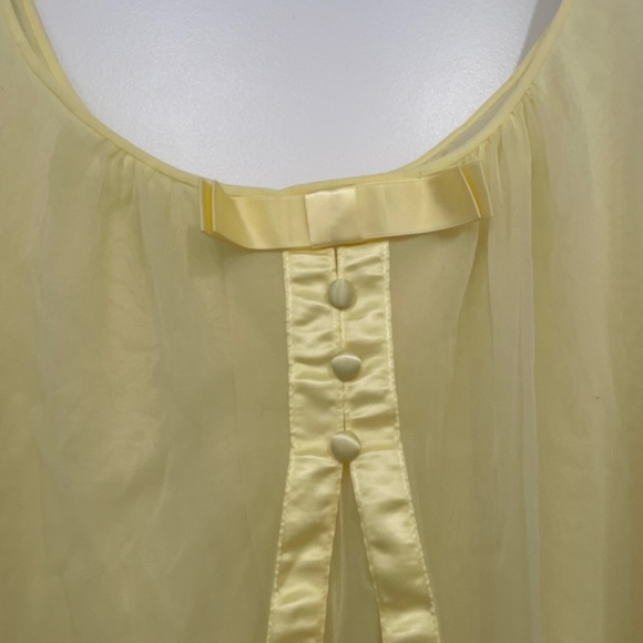 Vintage Warner’s All Nylon Nightgown Nightie Lingerie Size Large Yellow - Picture 3 of 5